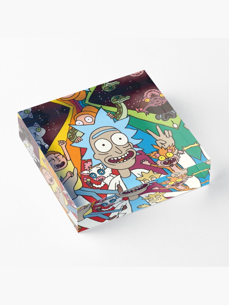 Alternate view of Rick and Morty Rainbow Road Acrylic Block