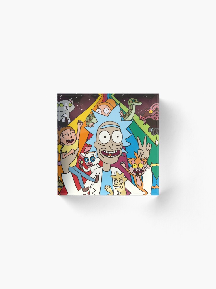 Alternate view of Rick and Morty Rainbow Road Acrylic Block