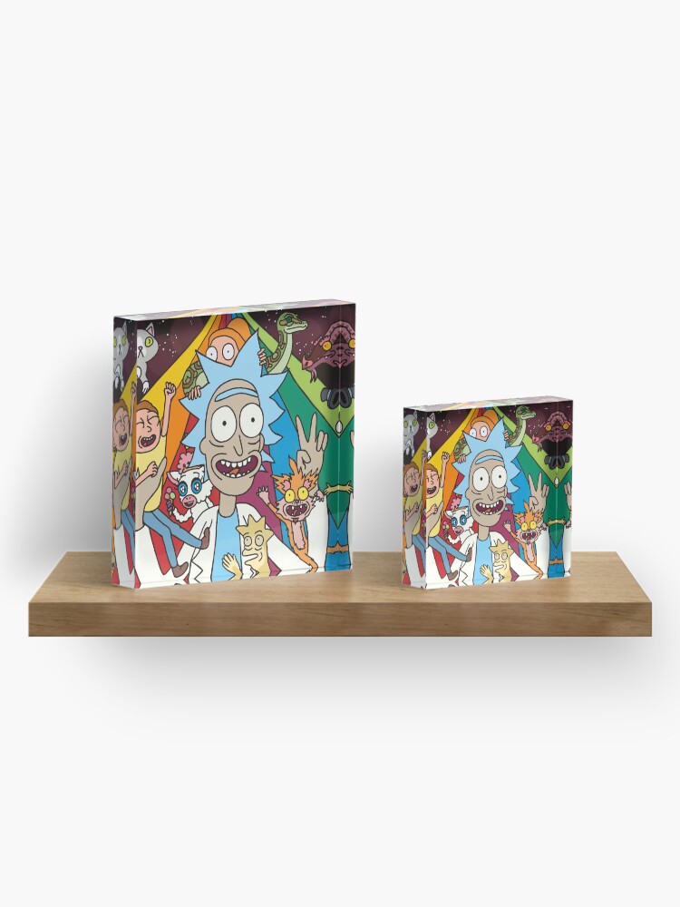 Alternate view of Rick and Morty Rainbow Road Acrylic Block