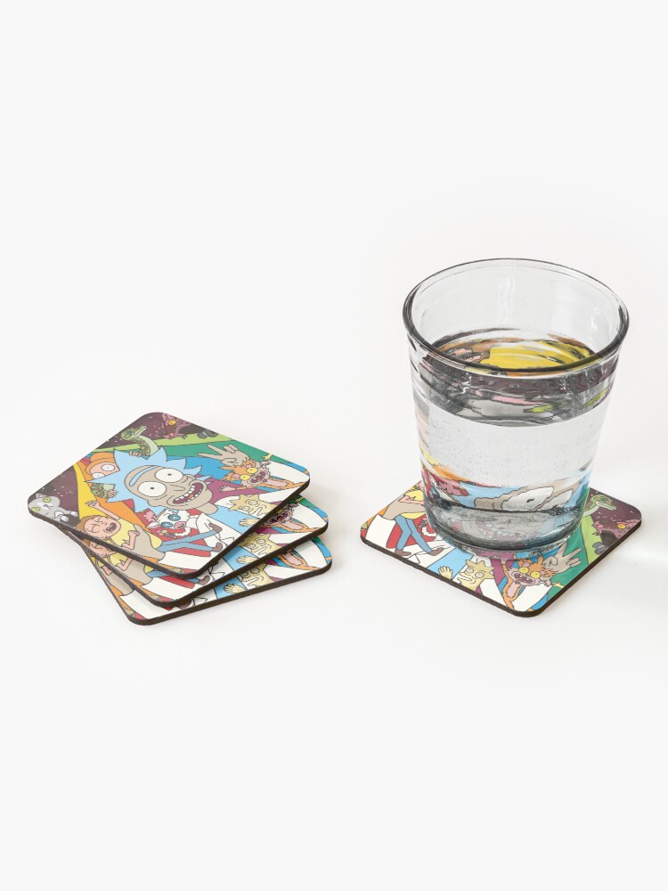 Alternate view of Rick and Morty Rainbow Road Coasters (Set of 4)
