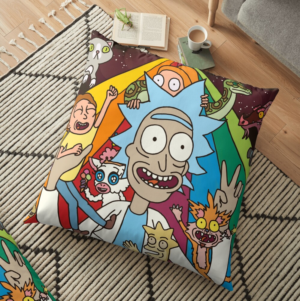 Rick and Morty Rainbow Road Floor Pillow