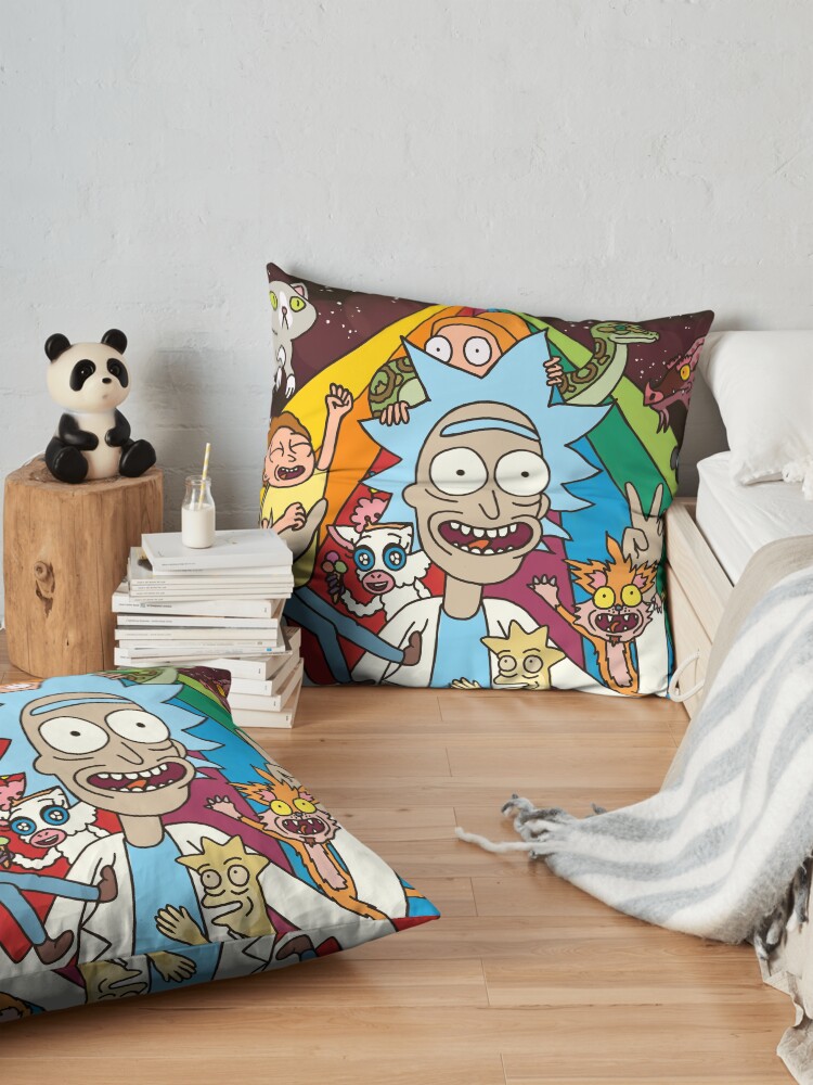 Alternate view of Rick and Morty Rainbow Road Floor Pillow
