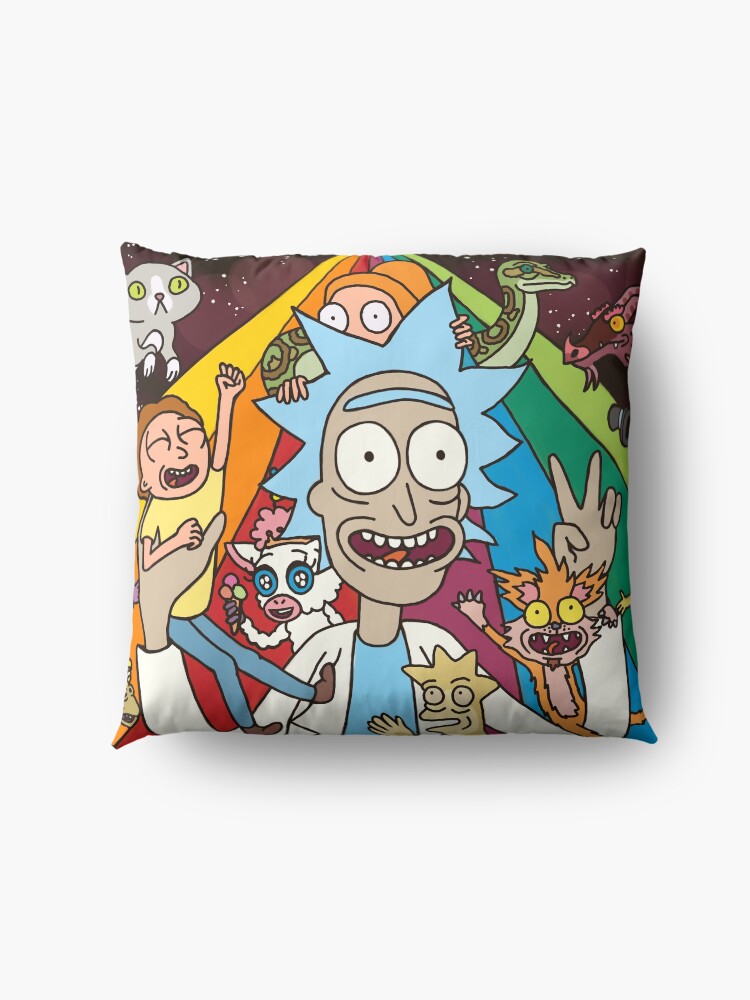 Alternate view of Rick and Morty Rainbow Road Floor Pillow