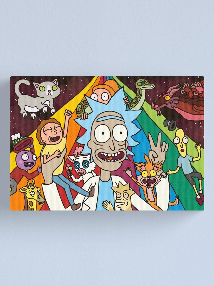 Alternate view of Rick and Morty Rainbow Road Canvas Print
