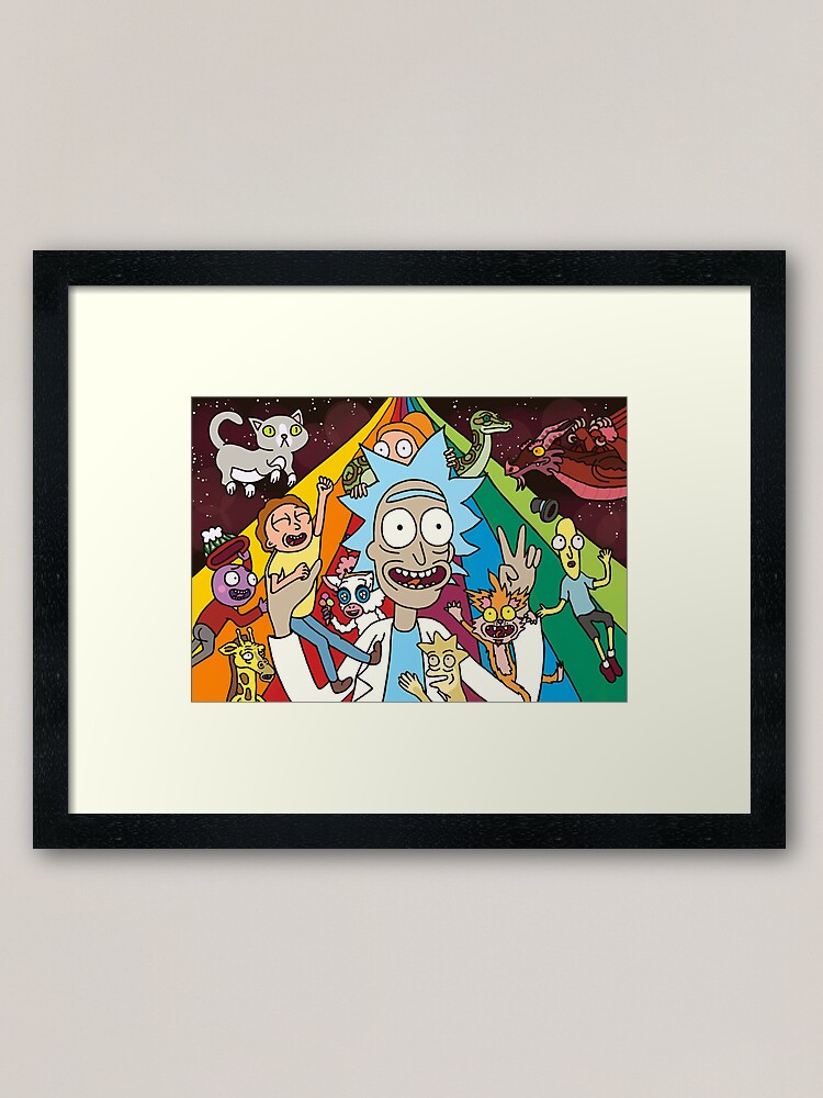 Alternate view of Rick and Morty Rainbow Road Framed Art Print