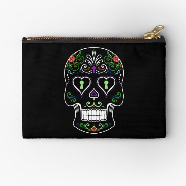 Mexican Calavera Skull Color - Day of the Dead Zipper Pouch
