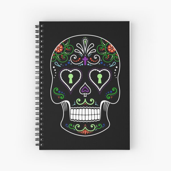 Mexican Calavera Skull Color - Day of the Dead Spiral Notebook
