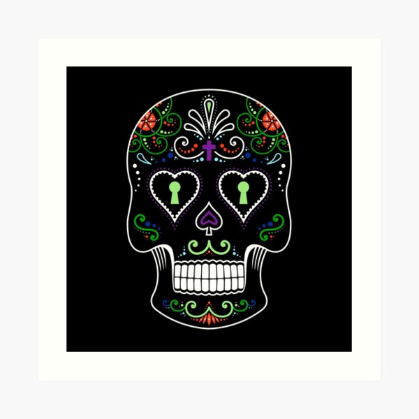 Mexican Calavera Skull Color - Day of the Dead Art Print