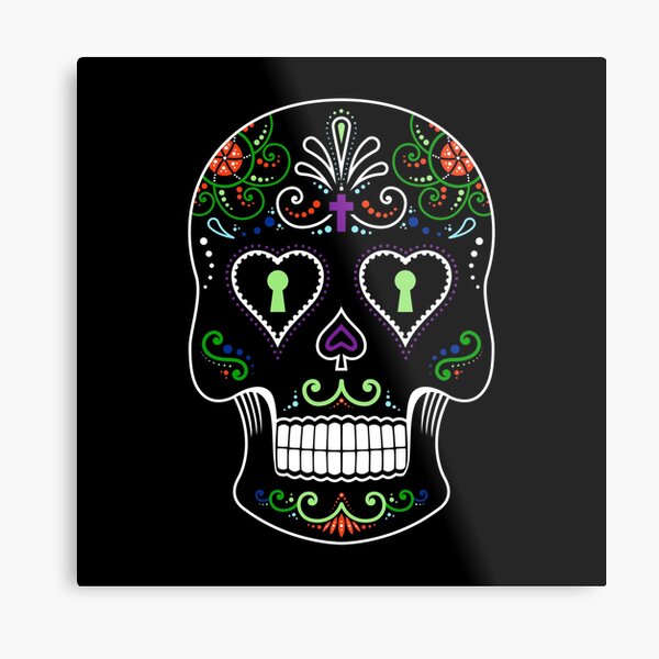 Mexican Calavera Skull Color - Day of the Dead Metal Print