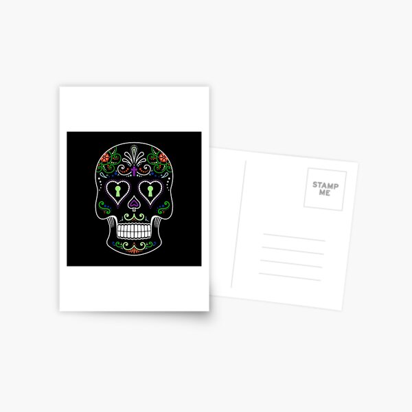 Mexican Calavera Skull Color - Day of the Dead Postcard