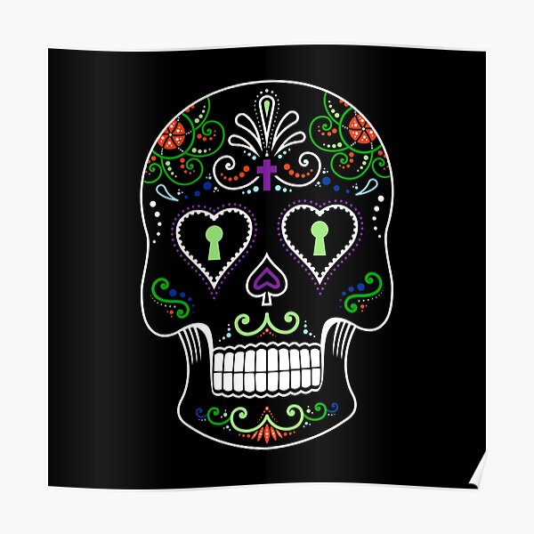 Mexican Calavera Skull Color - Day of the Dead Poster