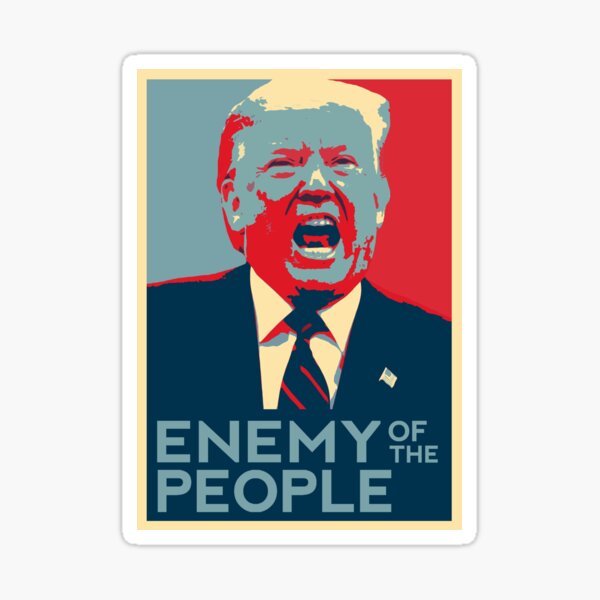 Vista previa del artículo con la obra «Trump: enemigo del pueblo», diseñado y vendido por reedchar.