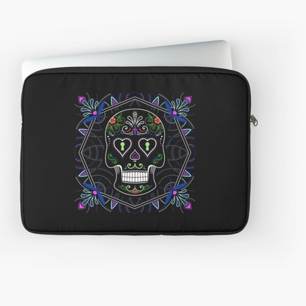 Mexican Calavera Skull Mandala - Day of the Dead Laptop Sleeve