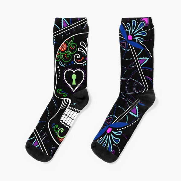 Mexican Calavera Skull Mandala - Day of the Dead Socks