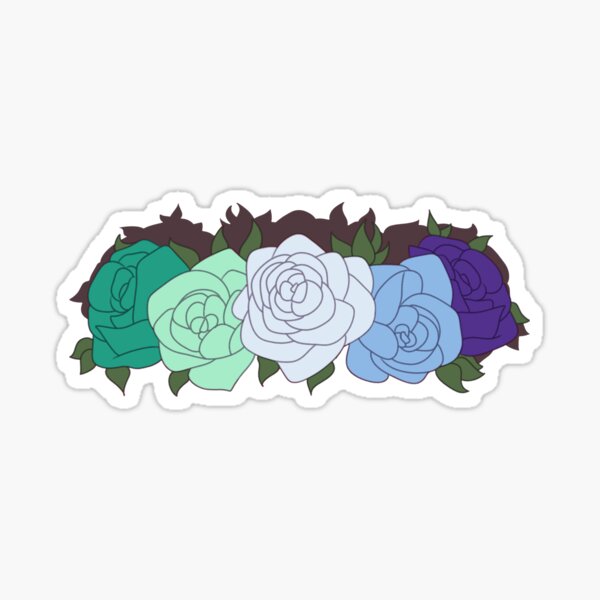 MLM Pride Flower Crown Sticker