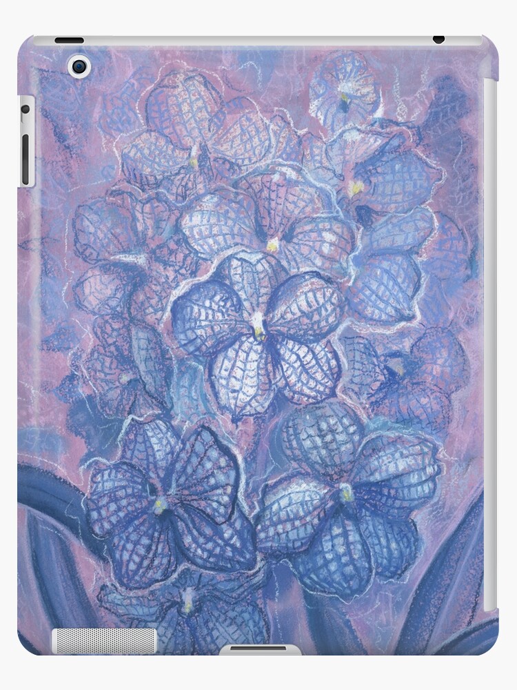 Funda y vinilo para iPad «Orquídea Azul, Vanda A Cuadros, Flores De Jardín,  Floral Botánico» de clipsocallipso | Redbubble