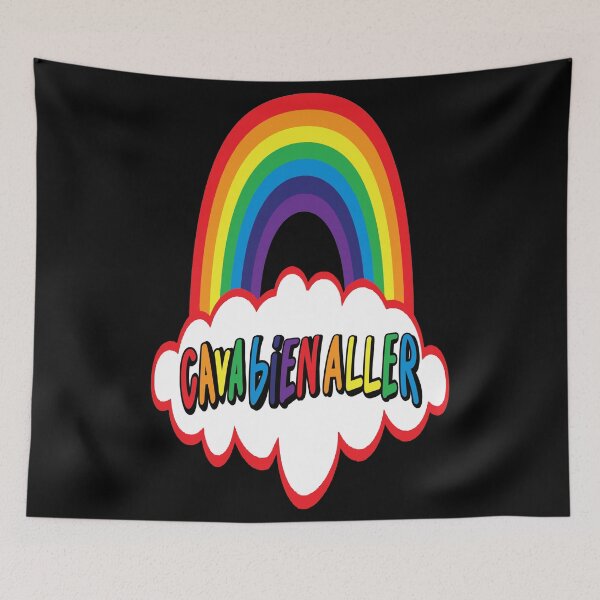 Item preview, Ca Va Bien Aller Sticker & Mask (HD) Big Cloud (Red) Looney Toons Style designed and sold by Brazz Official.