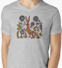 Folk Rabbit Men's V-Neck T-Shirt