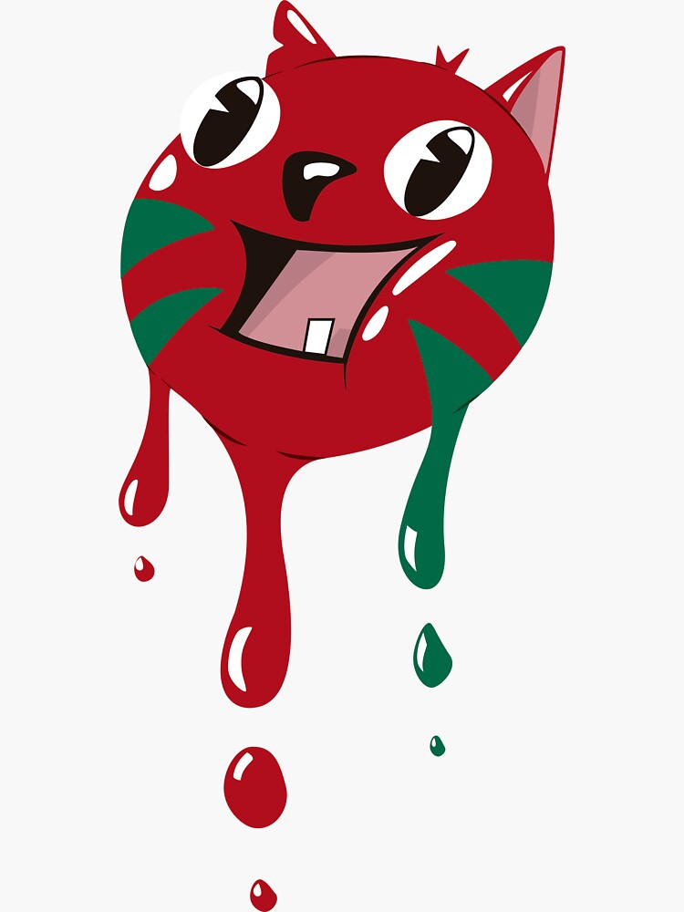 "Drippy, the cat" Sticker by bruguerran Redbubble