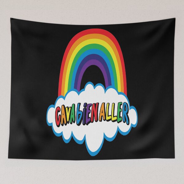 Item preview, Ca Va Bien Aller Sticker & Mask (HD) Big Cloud (Blue) Looney Toons Style designed and sold by Brazz Official.