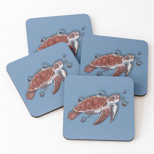 Item preview, Sea Turtle Swimming with Bubbles, Marine Life, Ocean, Art, Drawing, Wildlife designed and sold by JoyfulWhimsy.