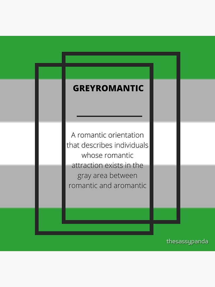 "LQBTQIA+ definition graphic GREYROMANTIC" Sticker by thesassypanda Redbubble