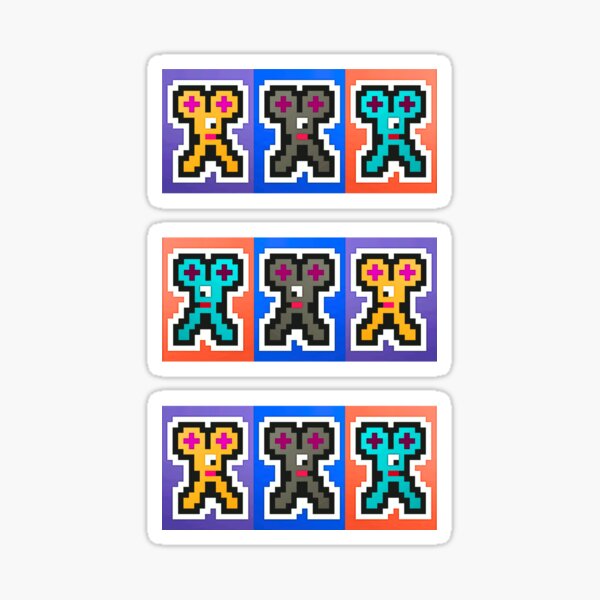 Evil Scissor Mice Pixel Art - Bold Sticker