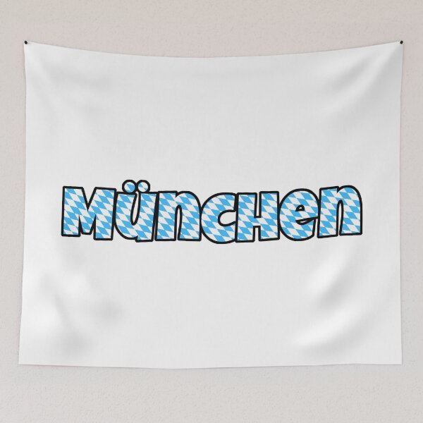 Item preview, München text with bavarian flag pattern designed and sold by UDDesign.