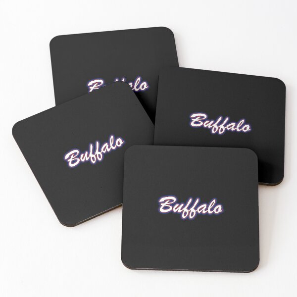 Item preview, Buffalo White and Red on Black with Blue Glow designed and sold by gkillerb.