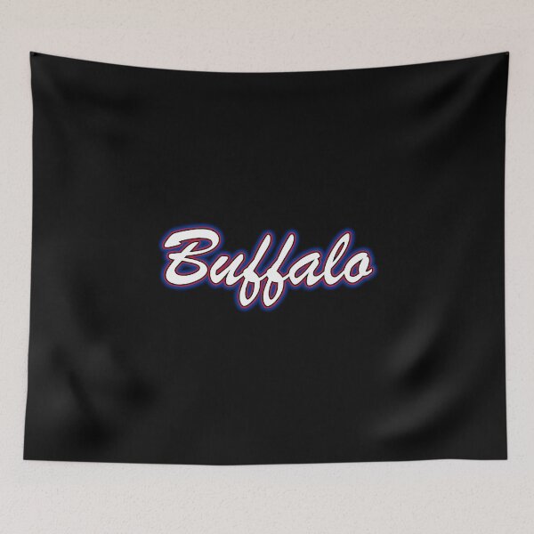 Item preview, Buffalo White and Red on Black with Blue Glow designed and sold by gkillerb.