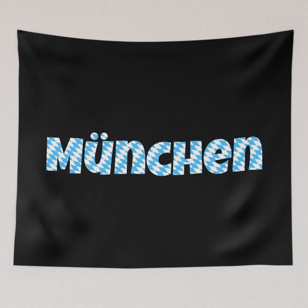 Item preview, München text with bavarian flag pattern designed and sold by UDDesign.