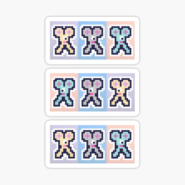 Scissor Mice Pixel Art - Pastel Sticker