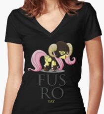 FUS RO yay (My Little Pony: Friendship is Magic) Women's Fitted V-Neck T-Shirt