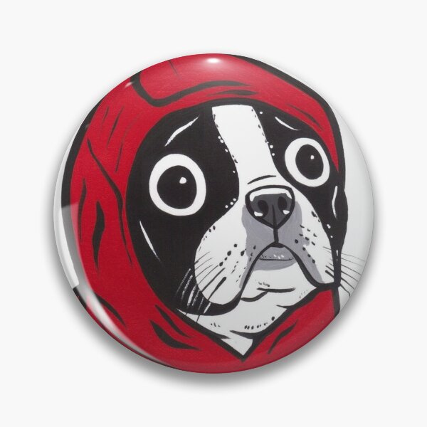 Item preview, Boston Terrier in a Red Hoodie designed and sold by turddemon.