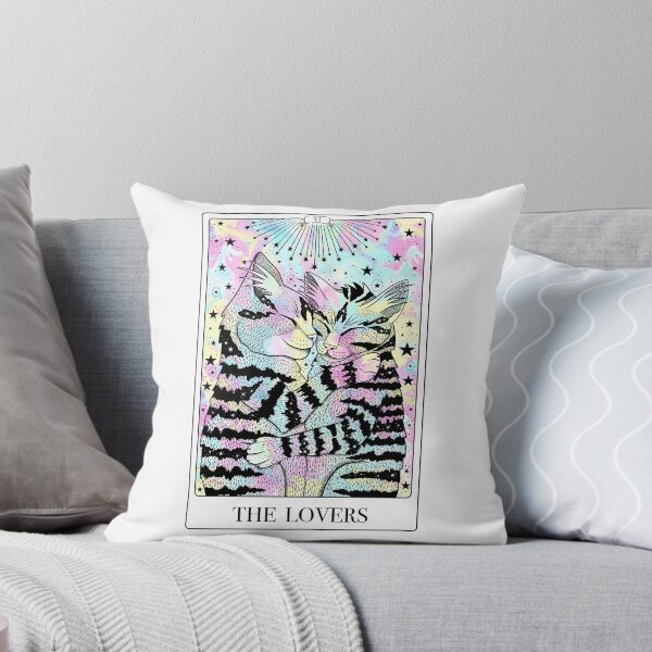 Item preview, The Lovers Tarot Card With Cats and Pastel Marble designed and sold by TheLunarR.