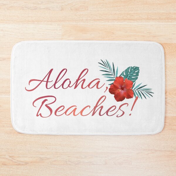 Item preview, Aloha Beaches (Pink Red Writing/Red Flower) designed and sold by LiciaMarie.