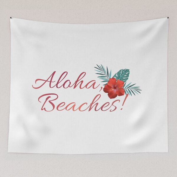 Item preview, Aloha Beaches (Pink Red Writing/Red Flower) designed and sold by LiciaMarie.