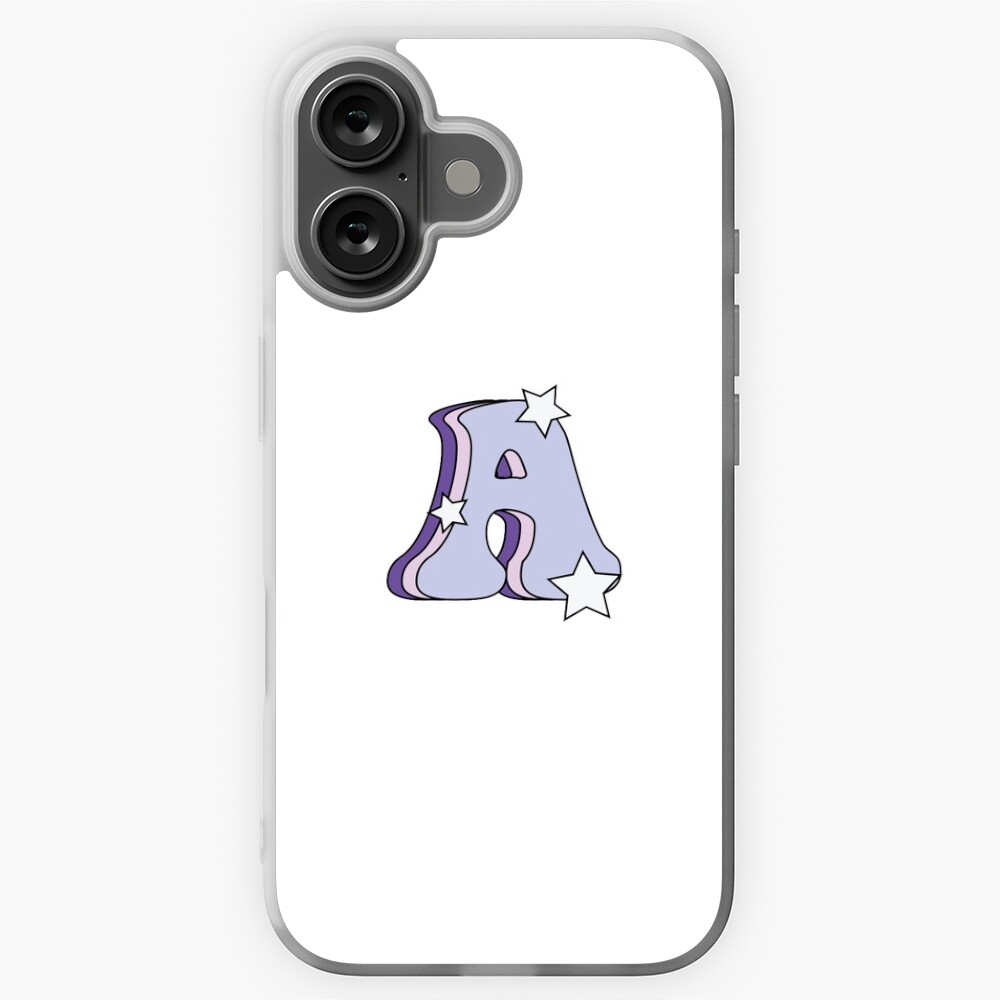 Retro and Groovy Letter A (Lilac, Pink, Purple, Stars) Sticker