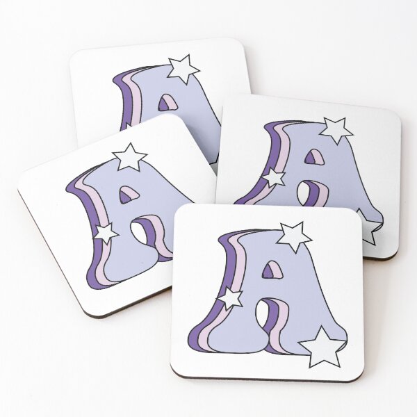 Item preview, Retro and Groovy Letter A (Lilac, Pink, Purple, Stars) designed and sold by michellejramos.