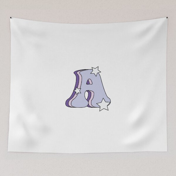 Item preview, Retro and Groovy Letter A (Lilac, Pink, Purple, Stars) designed and sold by michellejramos.