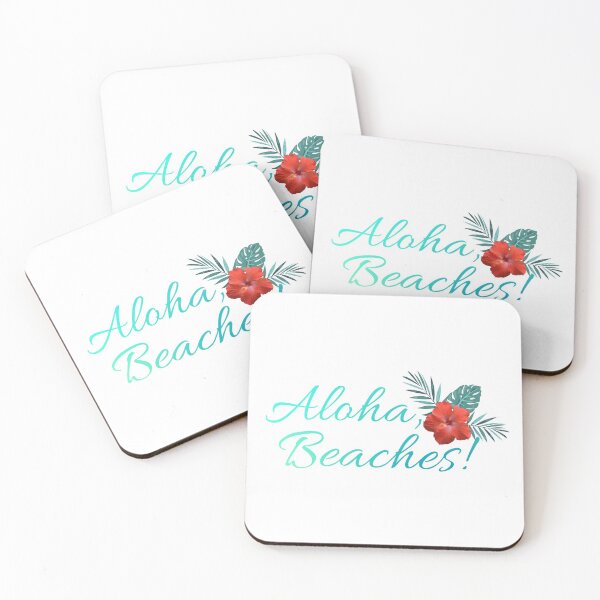 Item preview, Aloha Beaches (Aqua Writing/Red Flower) designed and sold by LiciaMarie.