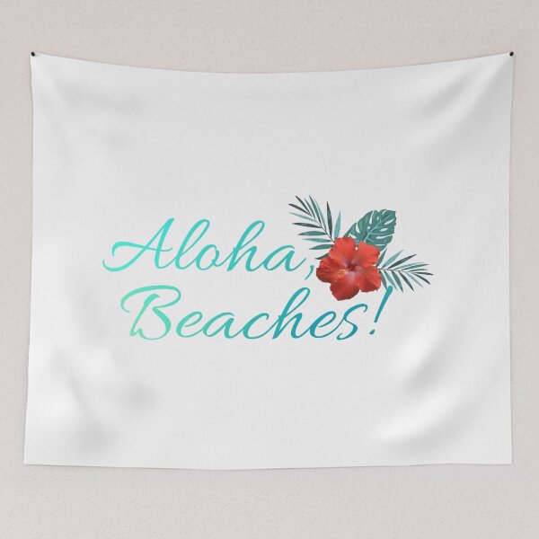 Item preview, Aloha Beaches (Aqua Writing/Red Flower) designed and sold by LiciaMarie.
