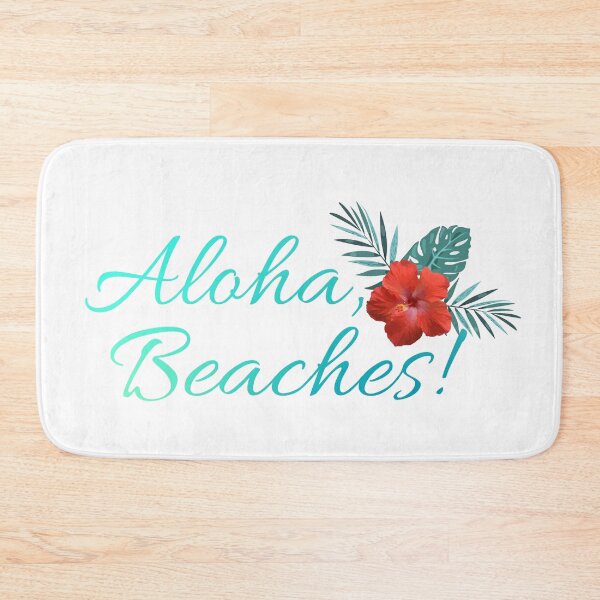 Item preview, Aloha Beaches (Aqua Writing/Red Flower) designed and sold by LiciaMarie.