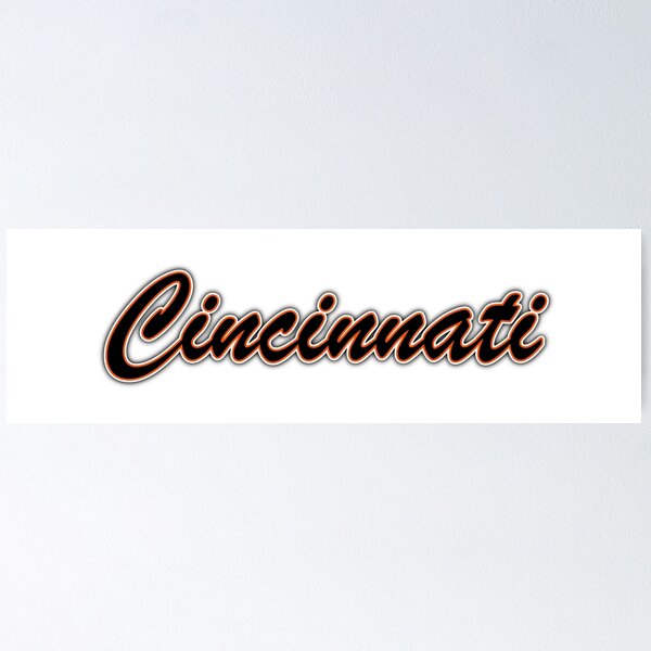 Item preview, Cincinnati Black and Orange on White with Shadow designed and sold by gkillerb.