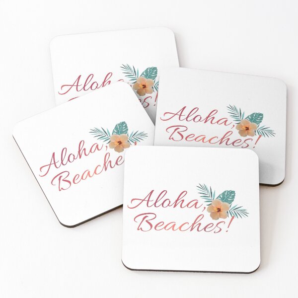Item preview, Aloha Beaches (Pink Red Writing/orange Flower) designed and sold by LiciaMarie.