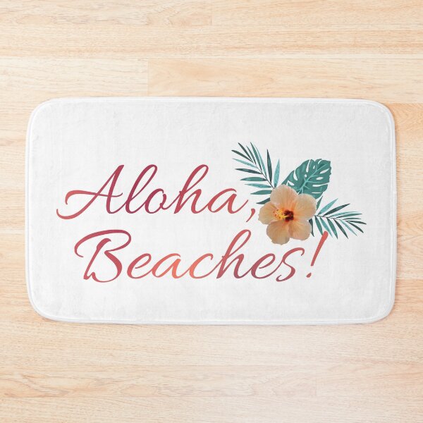 Item preview, Aloha Beaches (Pink Red Writing/orange Flower) designed and sold by LiciaMarie.