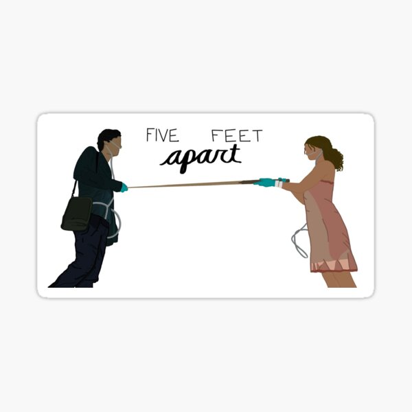 "Five Feet Apart" Sticker for Sale by rubyczajkowski Redbubble