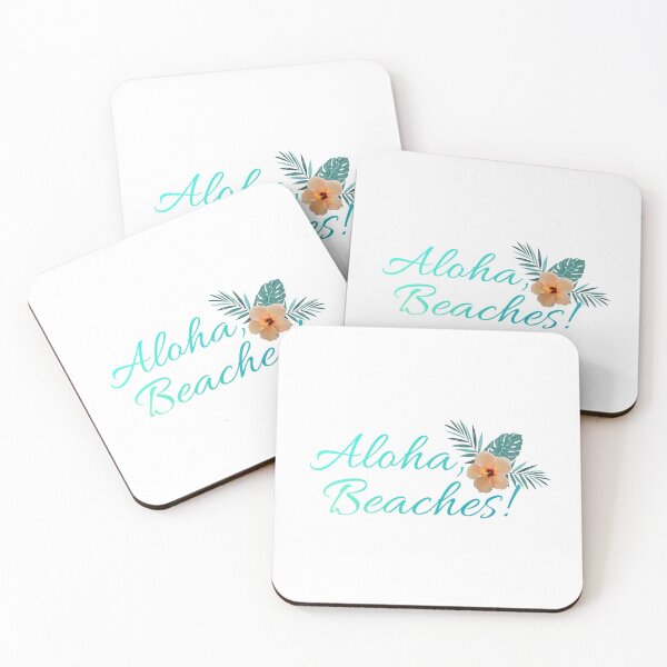 Item preview, Aloha Beaches (Aqua Writing/Orange Flower) designed and sold by LiciaMarie.