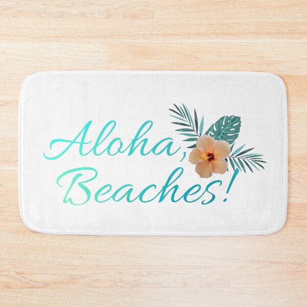 Item preview, Aloha Beaches (Aqua Writing/Orange Flower) designed and sold by LiciaMarie.
