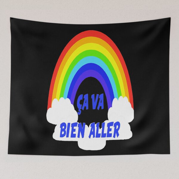 Item preview, Ca Va Bien Aller Sticker & Mask (HD) Big Cloud (Blue Letter) designed and sold by Brazz Official.